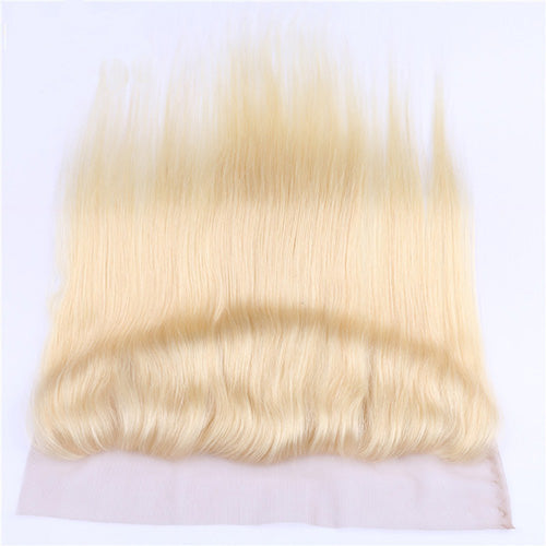 #613 Straight 13x4 Human Hair Blonde Frontal